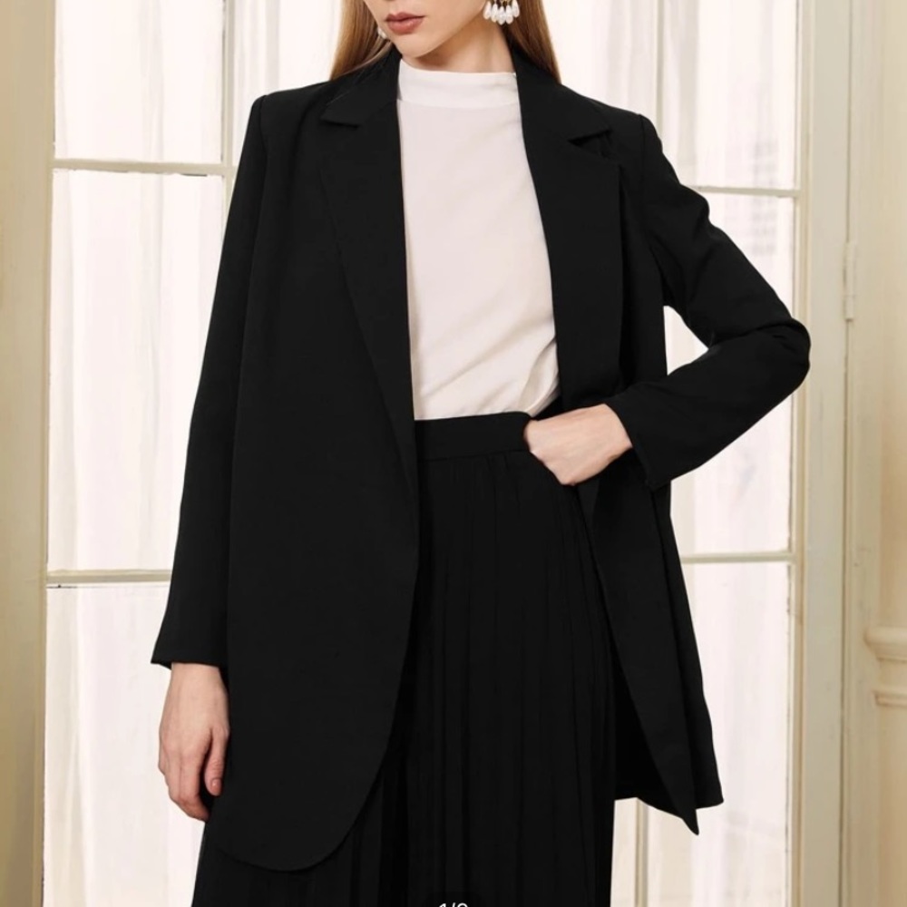 SHEIN Notched Collar Self Belted Blazer